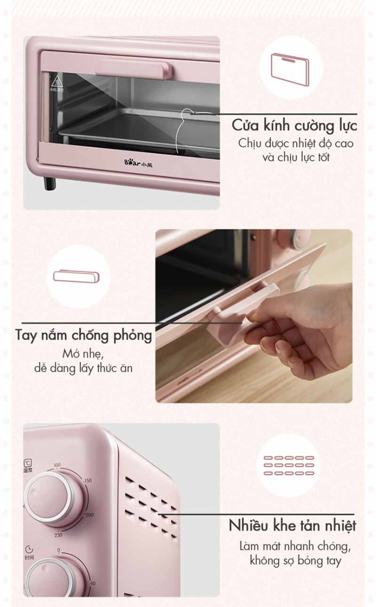 Lò nướng điện đa năng Bear DKX-D11B1 - 11 lít - Hàng chính hãng