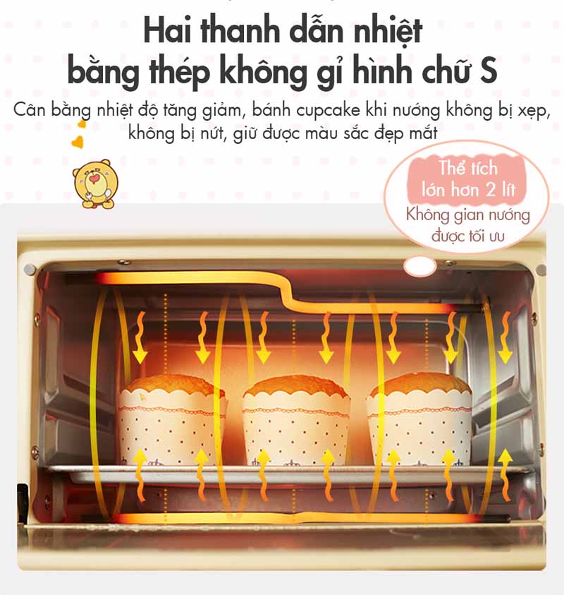 Lò nướng điện đa năng Bear DKX-D11B1 - 11 lít - Hàng chính hãng