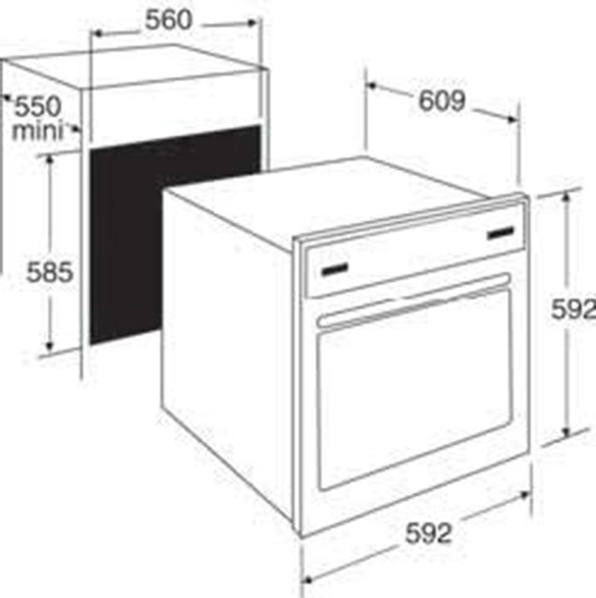 Kích thước của lò nướng đa năng Brandt FP1067XS