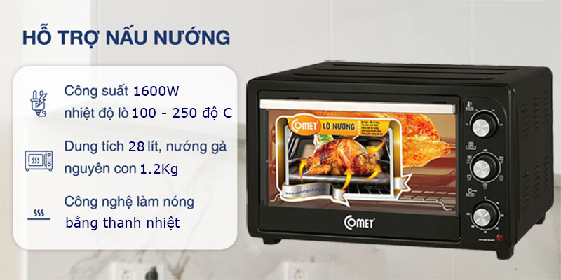 Lò nướng điện Comet CM6518 - Hàng chính hãng