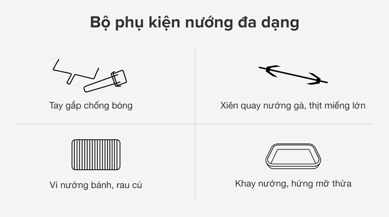 Đa dạng phụ kiện đi kèm