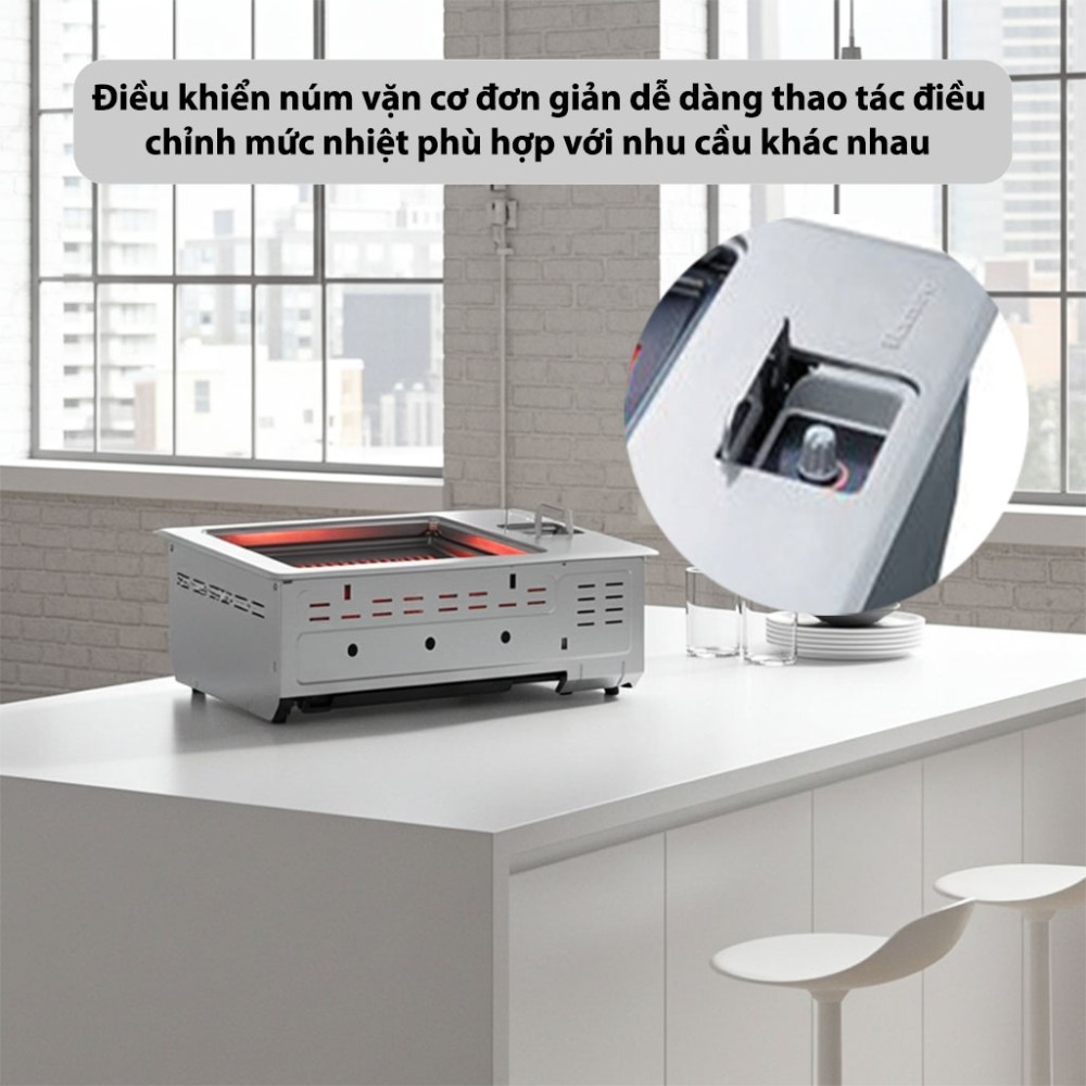 Lò nướng điện Rinnai RHG-1500R điều khiển đơn giản dễ sử dụng