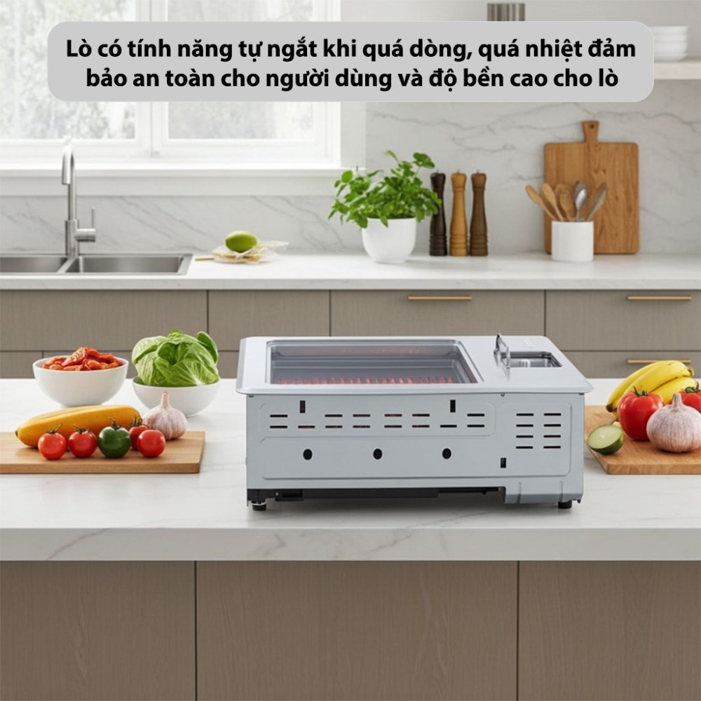 Lò nướng điện Rinnai RHG-1500R tính năng an toàn bảo vệ người dùng