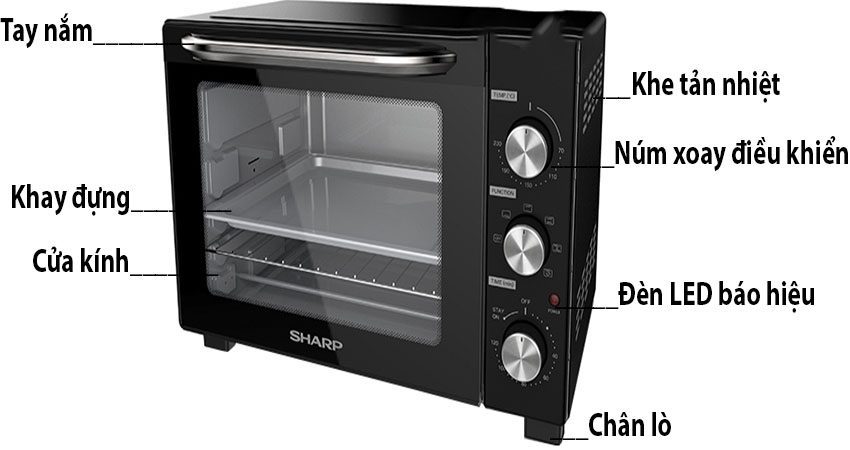 Lò nướng điện Sharp EO-B38RCV-BK - Hàng chính hãng