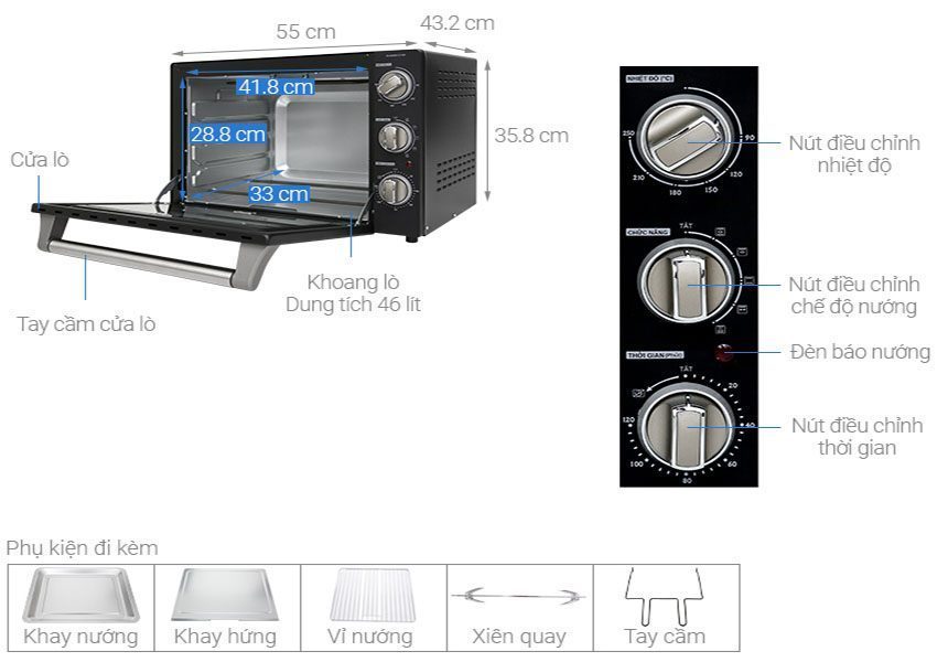 Lò nướng điện Sharp EO-B46RCSV-BK