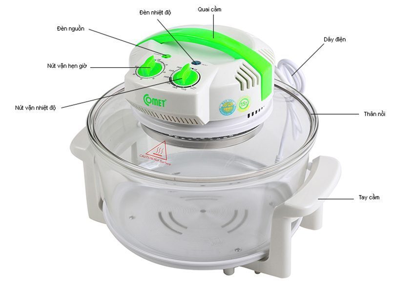 Lò nướng thủy tinh Comet CM8615 - Hàng chính hãng
