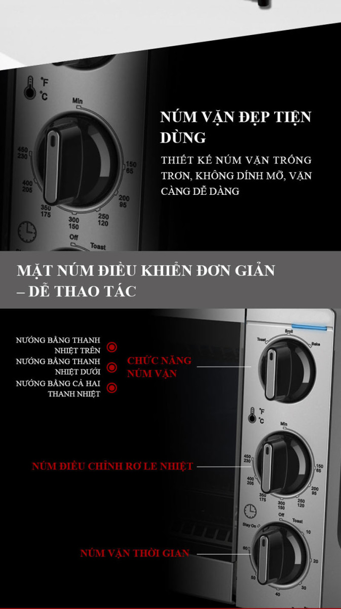 Lò nướng điện Tiross TS9606 - Hàng chính hãng