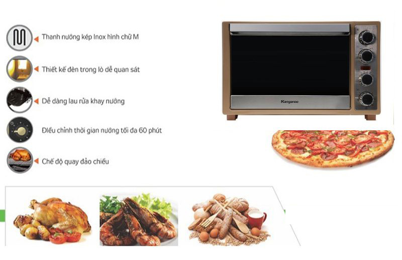 Lò nướng điện Kangaroo KG192N - Hàng chính hãng