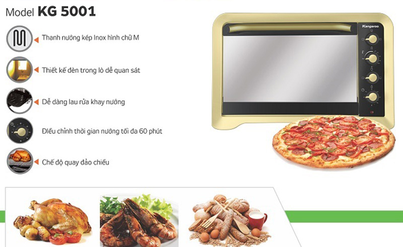 Lò nướng điện Kangaroo KG5001 - Hàng chính hãng