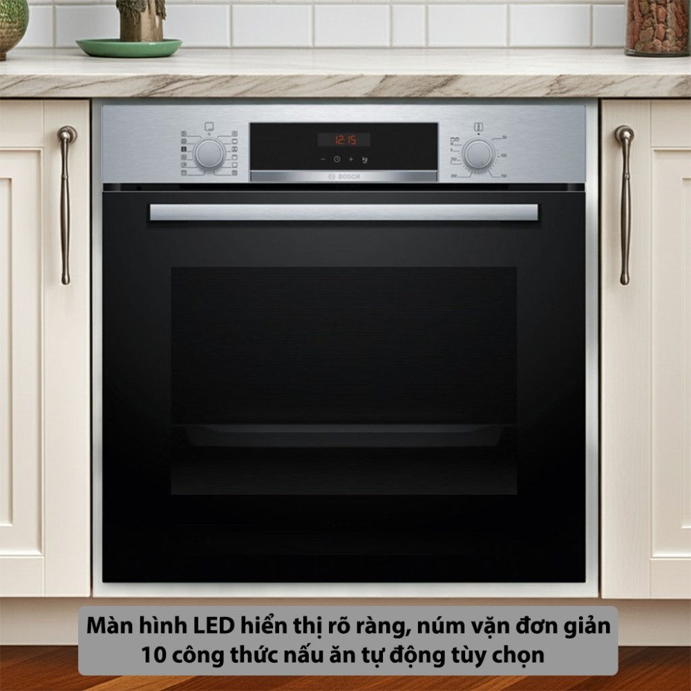 Lò nướng kèm hấp Bosch HQA574ES3 Serie 4 - 71 lít - Hàng chính hãng