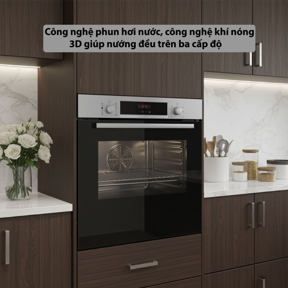 Lò nướng kèm hấp Bosch HQA574ES3 Serie 4 - 71 lít - Hàng chính hãng