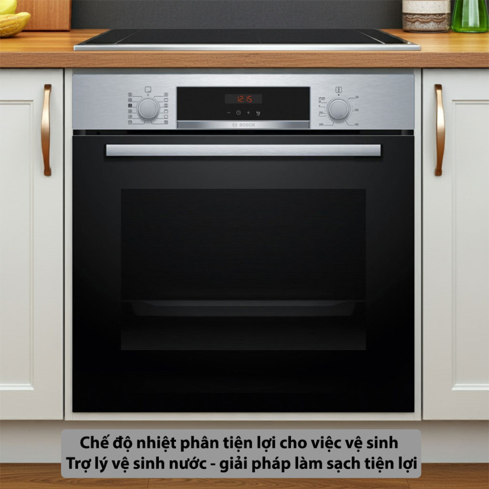 Lò nướng kèm hấp Bosch HQA574ES3 Serie 4 - 71 lít - Hàng chính hãng