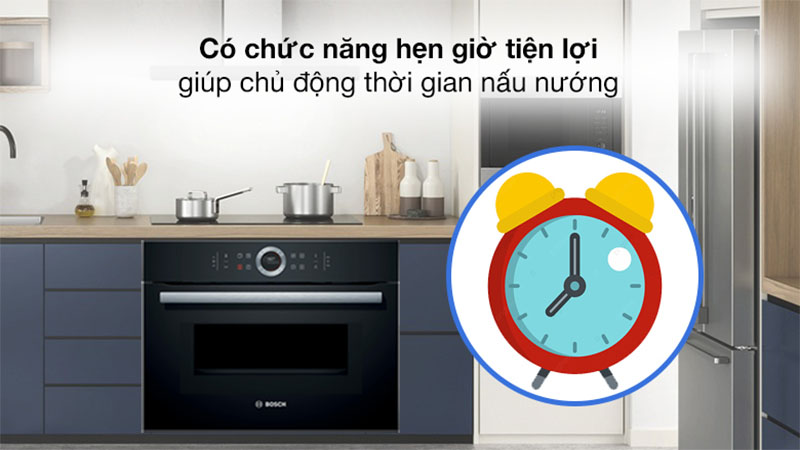 Tính năng hẹn giờ của Lò nướng kèm vi sóng Bosch CMG633BB1