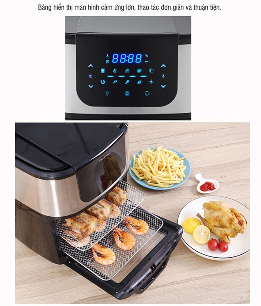 Bảng điều khiển của Lò nướng không khí 10 lít Lock&Lock EJF691