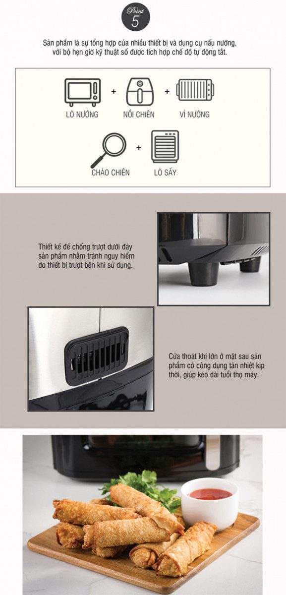 Ưu điểm của Lò nướng không khí 10 lít Lock&Lock EJF691