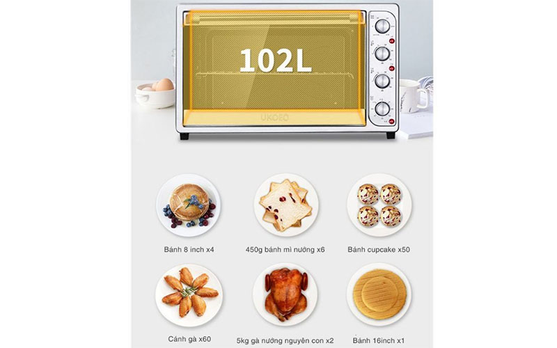 Dung tích của Lò nướng thùng Ukoeo HBD1021