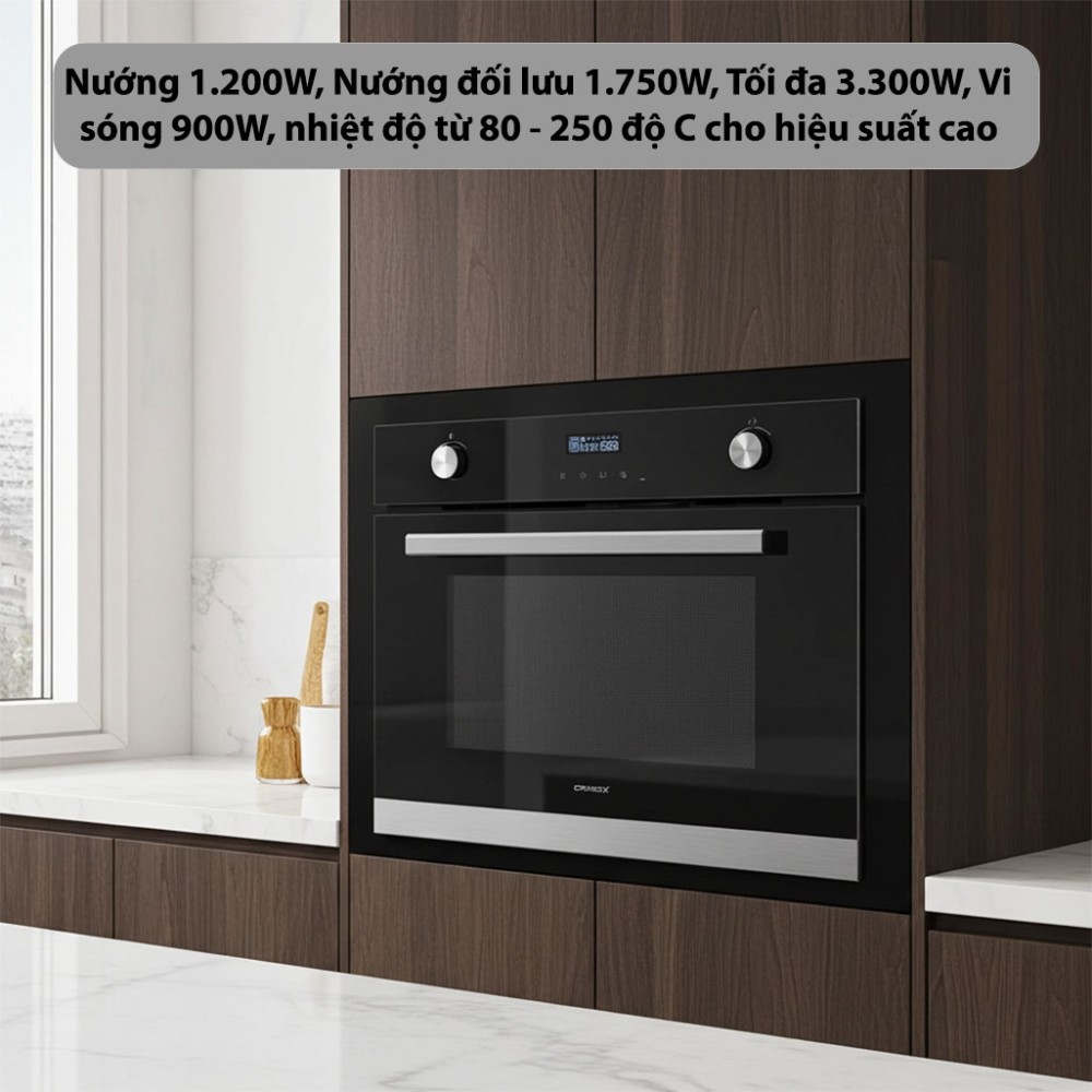 Lò nướng tích hợp lò vi sóng âm tủ GrandX GX38MW6 công suất mạnh mẽ hiệu suất vượt trội