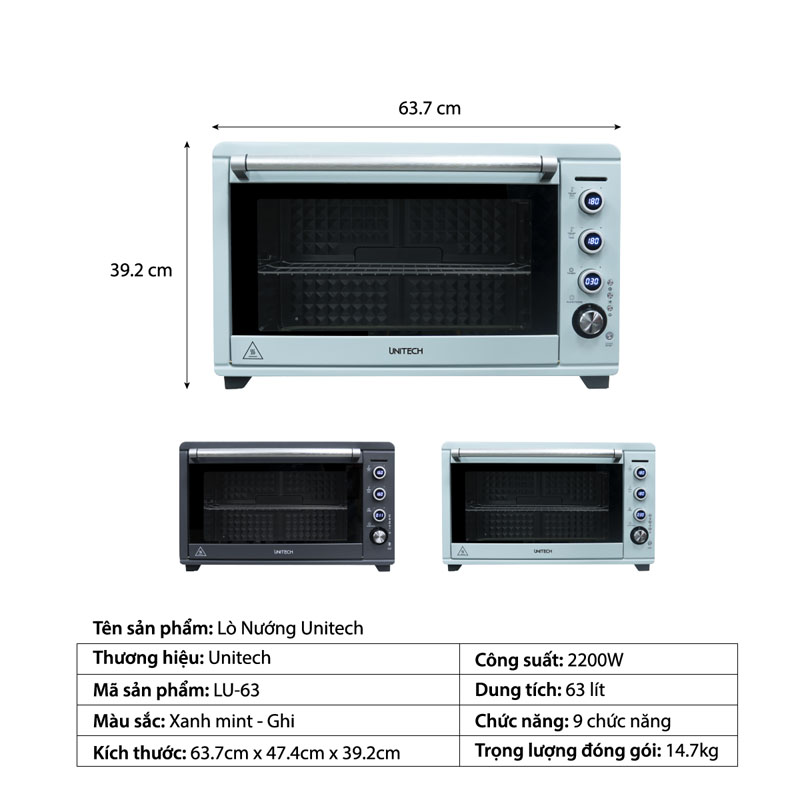 Lò nướng Unitech LU-63 - Hàng chính hãng