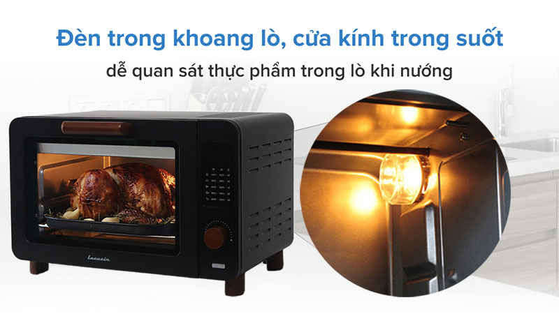 Thiết kế cửa và đèn của Lò quay nướng Lacuzin LCZ1402