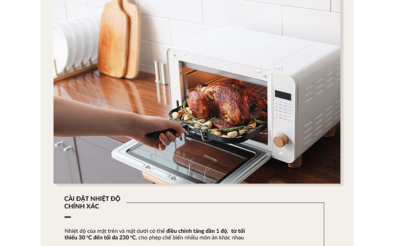 Cài đặt nhiệt độ của Lò quay nướng Lacuzin LCZ1402