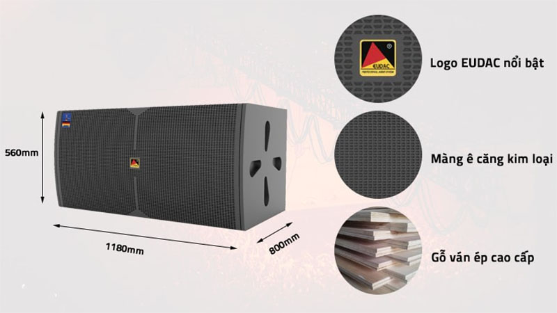 Loa sub đôi Eudac BW-218 - Hàng chính hãng