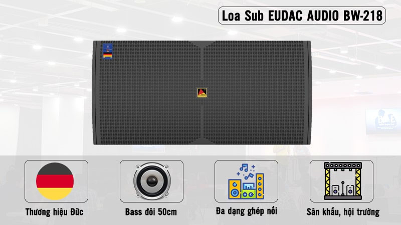 Loa sub đôi Eudac BW-218 - Hàng chính hãng