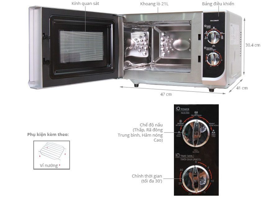 Thông số kỹ thuật của lò vi sóng Aqua AEM-G2064FV
