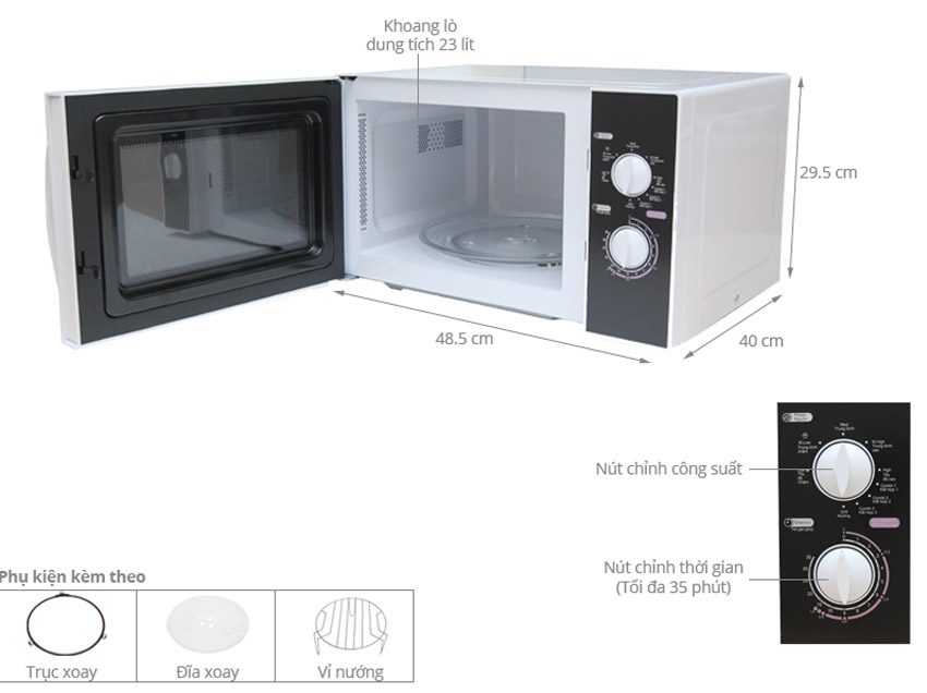 Thông số kỹ thuật của lò vi sóng Aqua AEM-G3133W