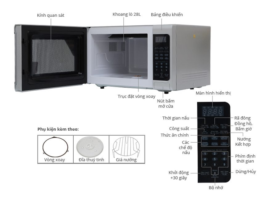 Cấu tạo của lò vi sóng Aqua AEM- G7560V