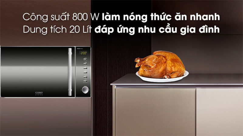 Lò vi sóng kết hợp nướng Caso MG20 Ceramic menu - Hàng chính hãng