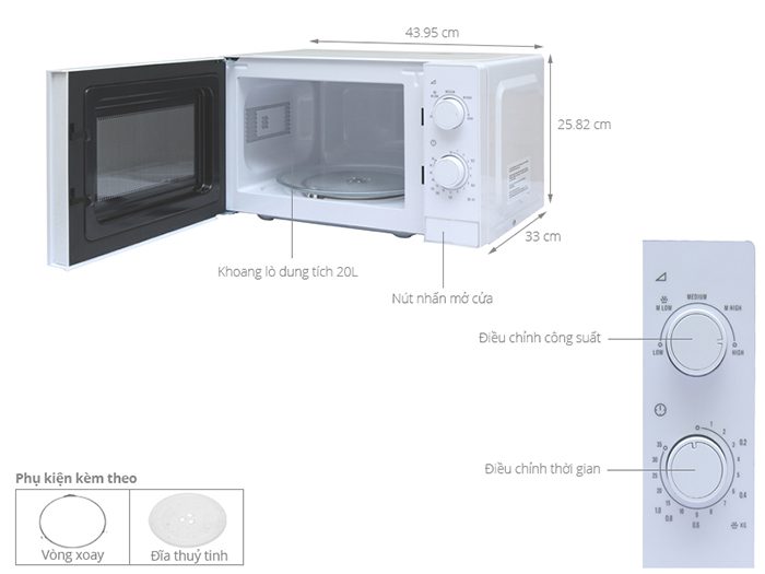 Lò vi sóng Electrolux EMM2022MW - Hàng chính hãng