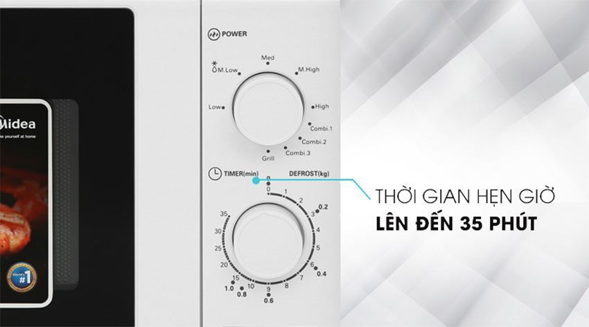 Chức năng hẹn giờ của lò vi sóng Midea MO-MG2019C