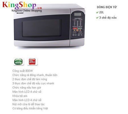 Lò vi sóng Sharp R-249VN(S) - Dung tích 22L - Hàng chính hãng