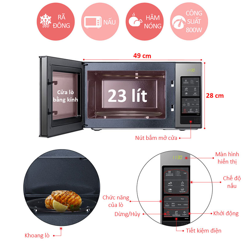 Lò vi sóng Samsung ME83X/XSV - Hàng chính hãng