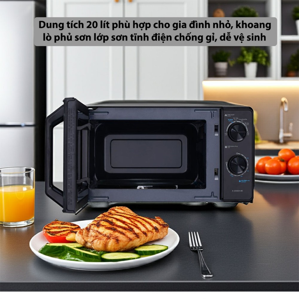 Lò vi sóng Sharp 20 lít R-2040EH-BK - Hàng chính hãng