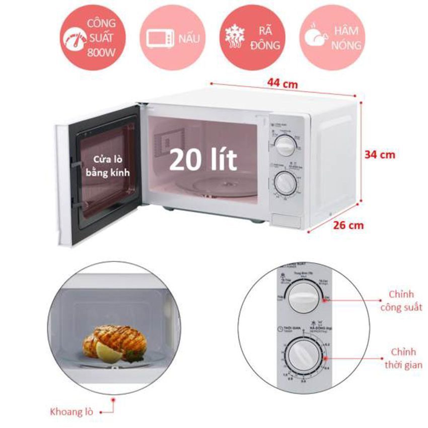 Lò vi sóng Sharp R-201VN-W - Hàng chính hãng