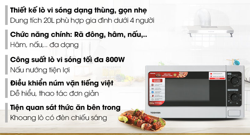 Lò vi sóng Toshiba ER-SGM20(S1)VN