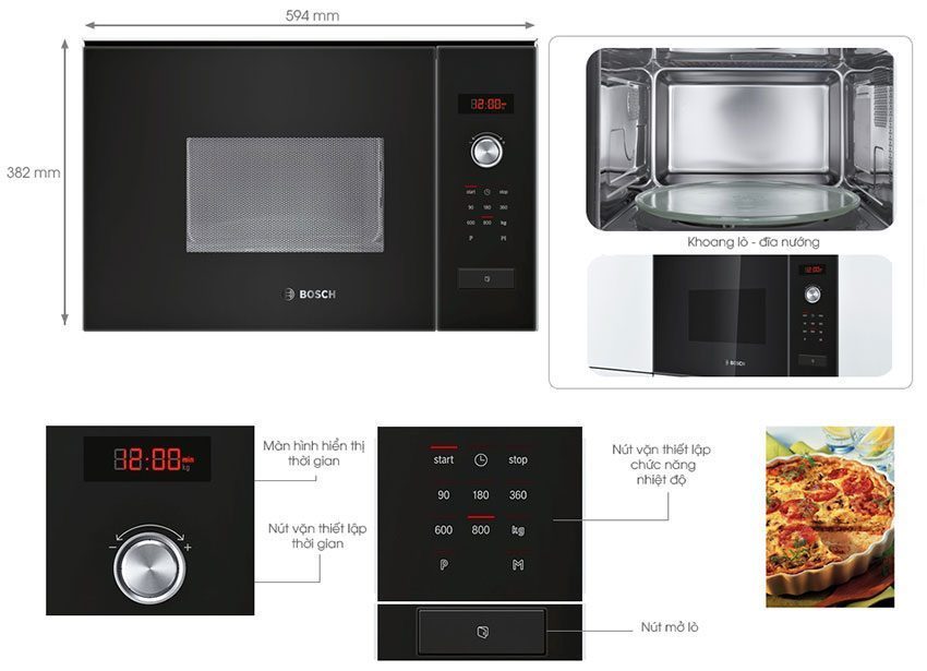 Lò vi sóng âm tủ Bosch BFL523MS0H - Hàng chính hãng