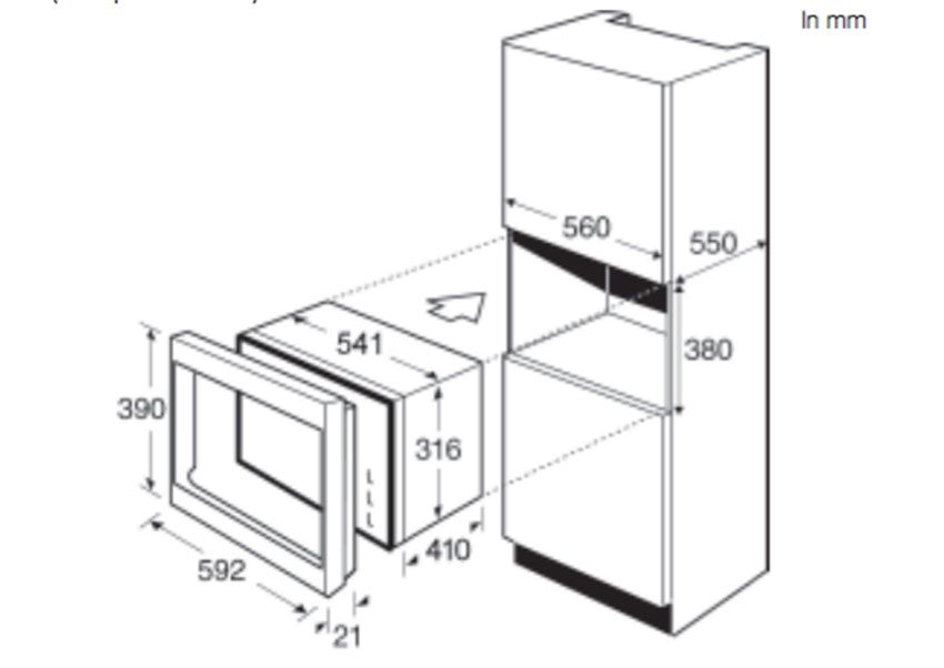 Lò vi sóng âm tủ Brandt BMS6115X - Hàng chính hãng
