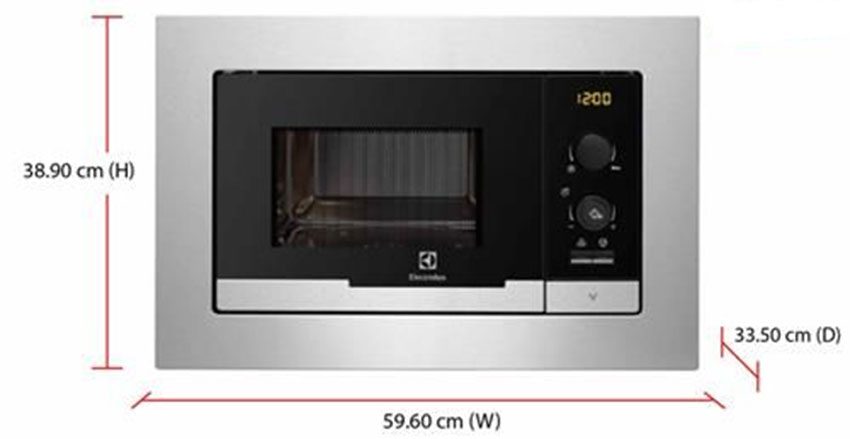 Kích thước của lò vi sóng âm tủ Electrolux EMS2085X