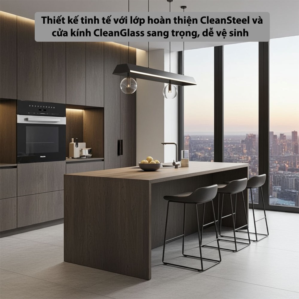 Lò vi sóng âm tủ Miele M-7240-TC thiết kế sang trọng, chất liệu bền đẹp