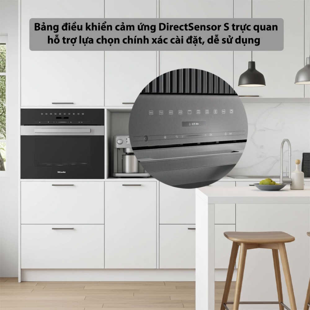 Lò vi sóng âm tủ Miele M-7240-TC bảng điều khiển cảm ứng hiện đại dễ sử dụng