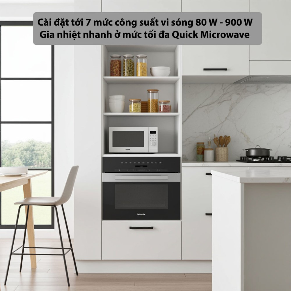 Lò vi sóng âm tủ Miele M-7240-TC 7 mức công suất tùy chỉnh phù hợp nhu cầu