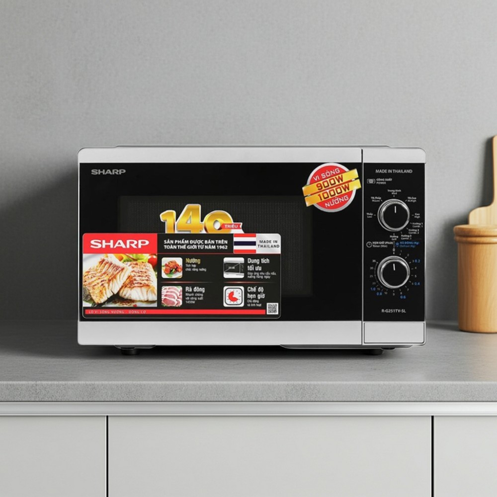 Lò vi sóng có nướng 25L Sharp R-G251TV-SL - Hàng chính hãng