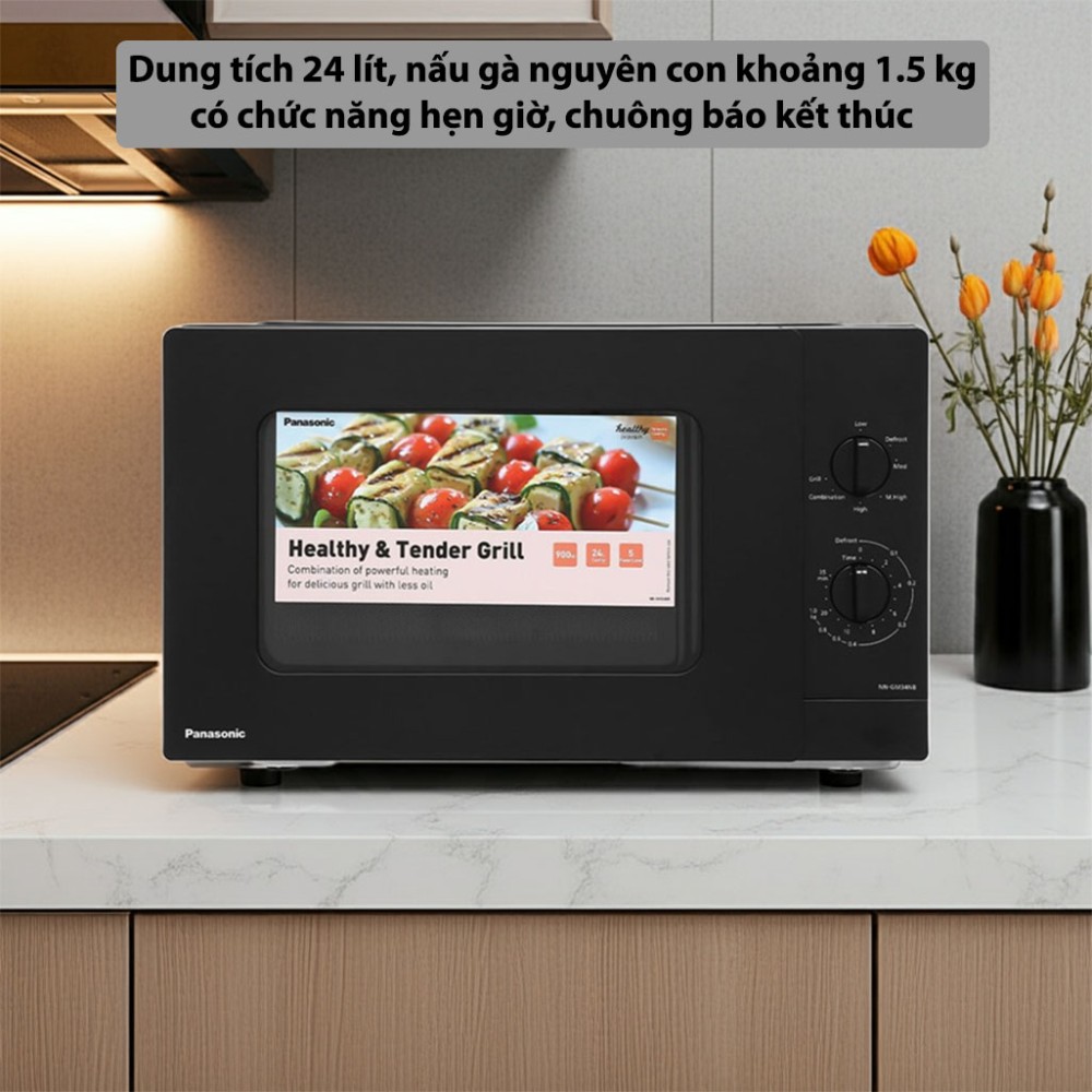 Lò vi sóng có nướng Panasonic NN-GM34NBYUE 24 lít dung tích phù hợp sử dụng trong gia đình
