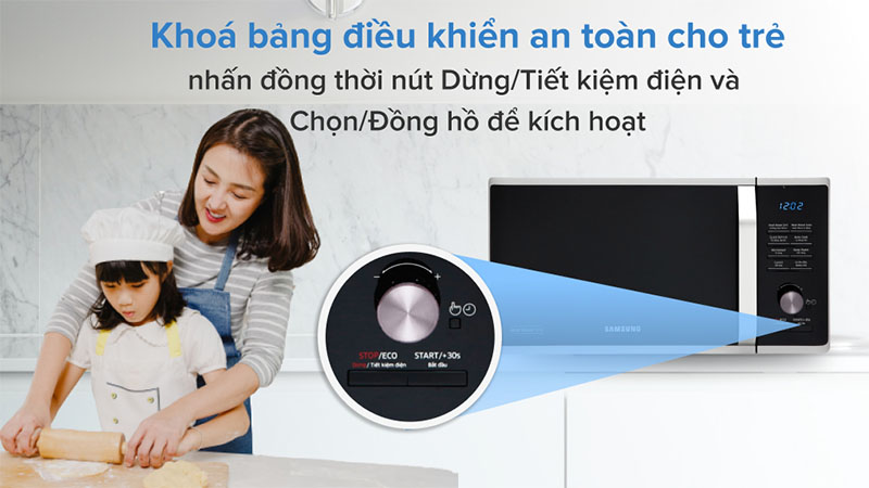 Lò vi sóng có nướng Samsung MG23K3575AS/SV - Hàng chính hãng