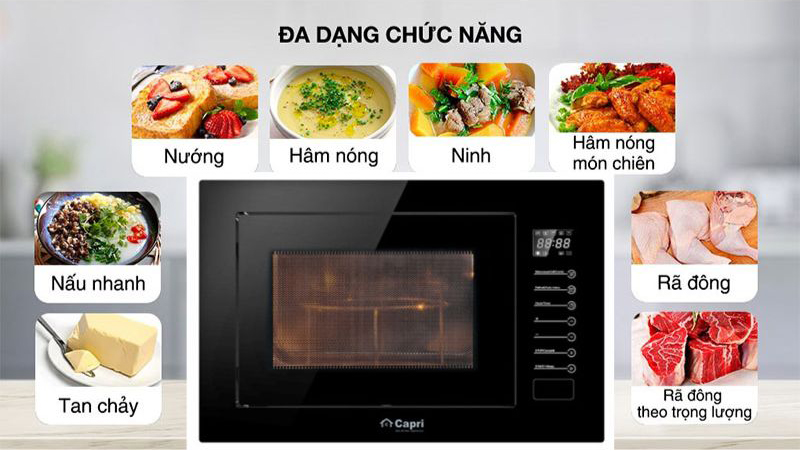 Lò vi sóng có nướng Capri CR-TM25NSGB - Hàng chính hãng