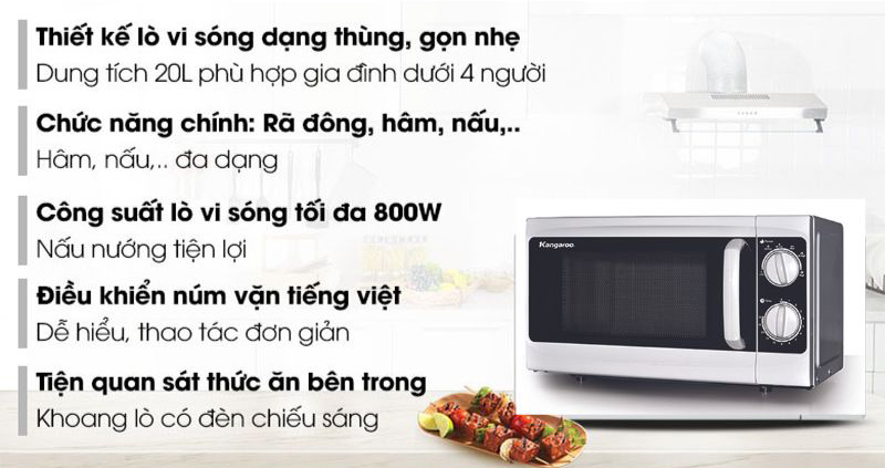 Lò vi sóng Kangaroo KGS123 - Hàng chính hãng