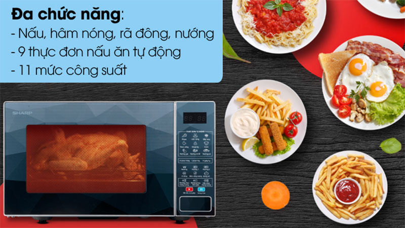 Lò vi sóng kết hợp nướng Sharp R-G378VN-CS - Hàng chính hãng