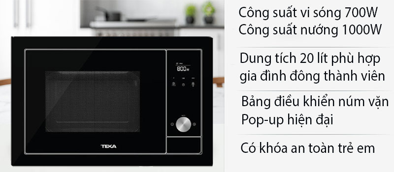 Lò vi sóng kết hợp nướng Teka ML 8200 BIS BK 